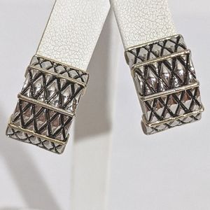 Vintage 70's / 80's Silver & Black Clip Earrings